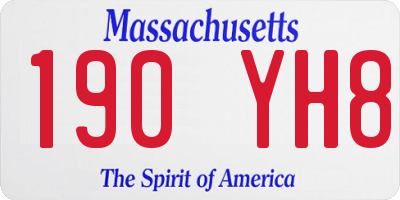 MA license plate 190YH8