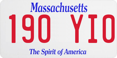 MA license plate 190YI0