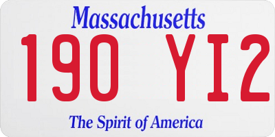 MA license plate 190YI2