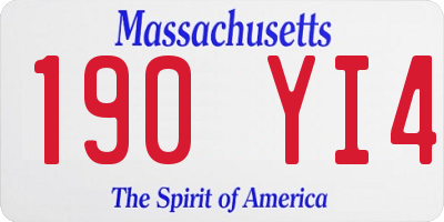 MA license plate 190YI4