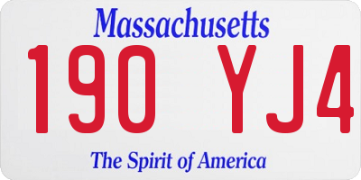 MA license plate 190YJ4