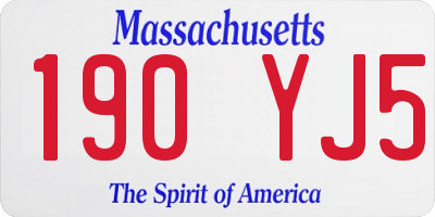 MA license plate 190YJ5