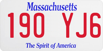 MA license plate 190YJ6