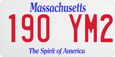 MA license plate 190YM2