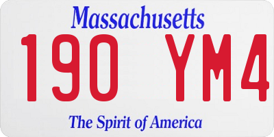 MA license plate 190YM4