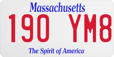 MA license plate 190YM8