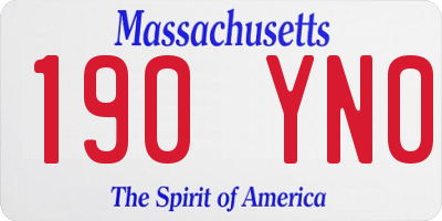 MA license plate 190YN0