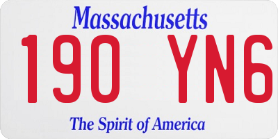 MA license plate 190YN6