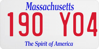 MA license plate 190YO4