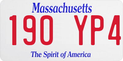 MA license plate 190YP4
