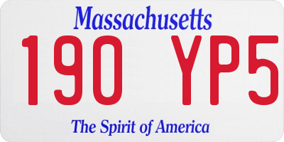 MA license plate 190YP5