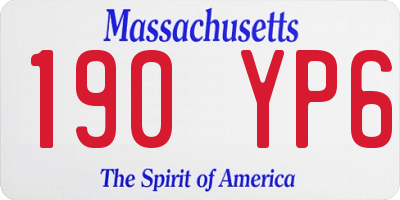 MA license plate 190YP6