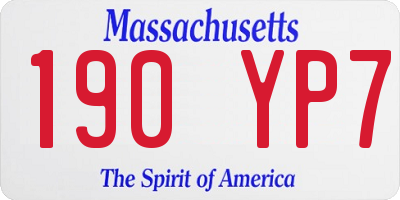 MA license plate 190YP7