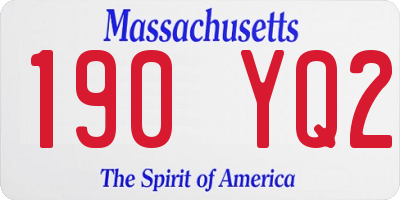 MA license plate 190YQ2