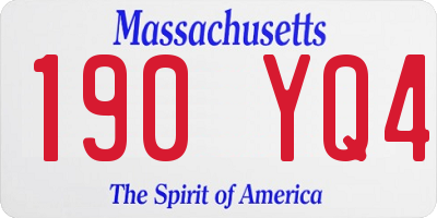 MA license plate 190YQ4