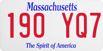 MA license plate 190YQ7