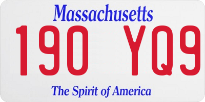 MA license plate 190YQ9