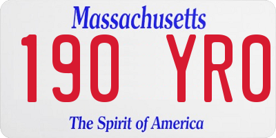 MA license plate 190YR0