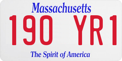 MA license plate 190YR1