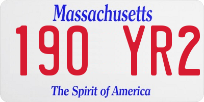 MA license plate 190YR2
