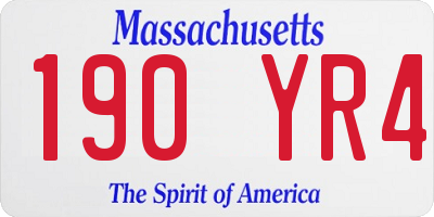 MA license plate 190YR4