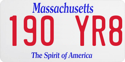 MA license plate 190YR8