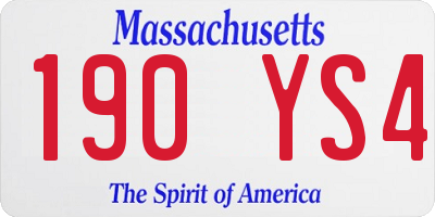 MA license plate 190YS4