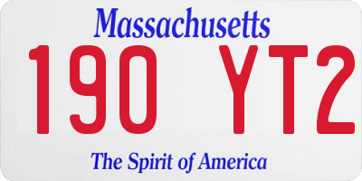 MA license plate 190YT2