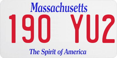 MA license plate 190YU2