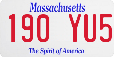 MA license plate 190YU5
