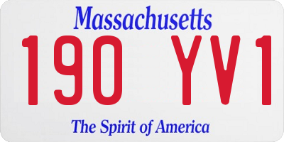 MA license plate 190YV1