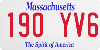MA license plate 190YV6