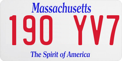 MA license plate 190YV7