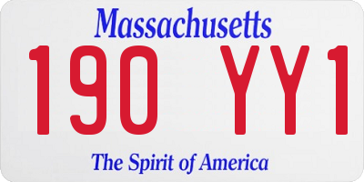 MA license plate 190YY1