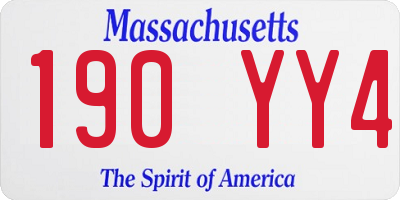 MA license plate 190YY4