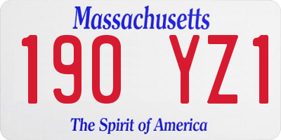 MA license plate 190YZ1