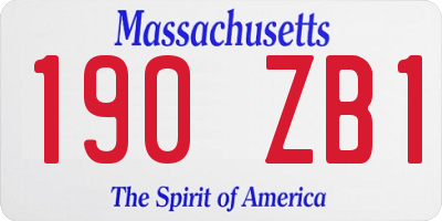 MA license plate 190ZB1