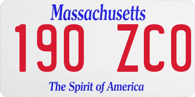 MA license plate 190ZC0