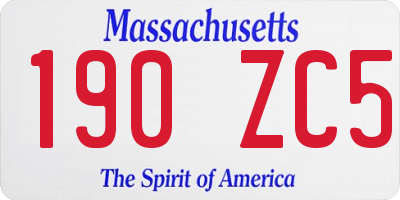 MA license plate 190ZC5