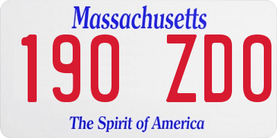 MA license plate 190ZD0