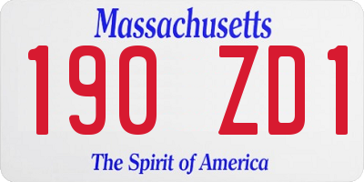 MA license plate 190ZD1