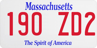 MA license plate 190ZD2