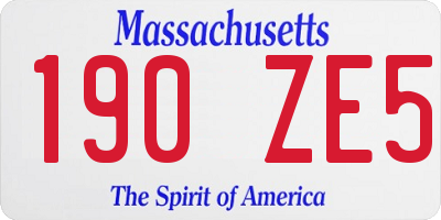 MA license plate 190ZE5