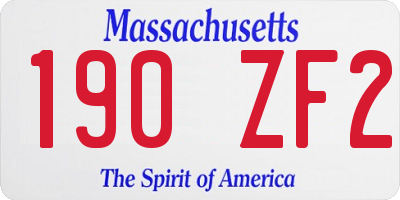MA license plate 190ZF2