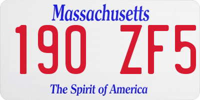 MA license plate 190ZF5