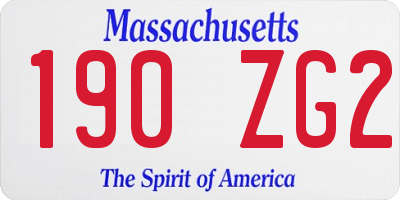 MA license plate 190ZG2