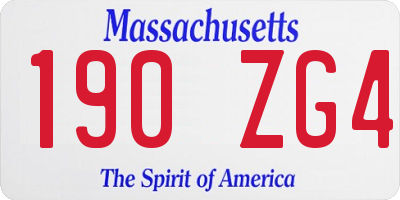 MA license plate 190ZG4