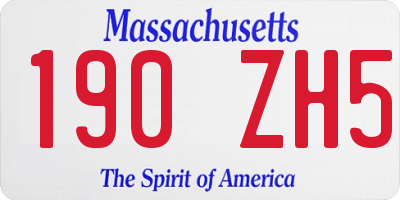 MA license plate 190ZH5