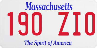 MA license plate 190ZI0