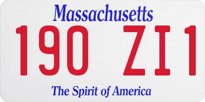 MA license plate 190ZI1